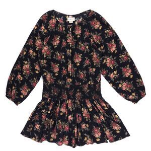 RALPH LAUREN Drop Waist Smocked Mini Dress Prairie Western Farm Heritage Boho